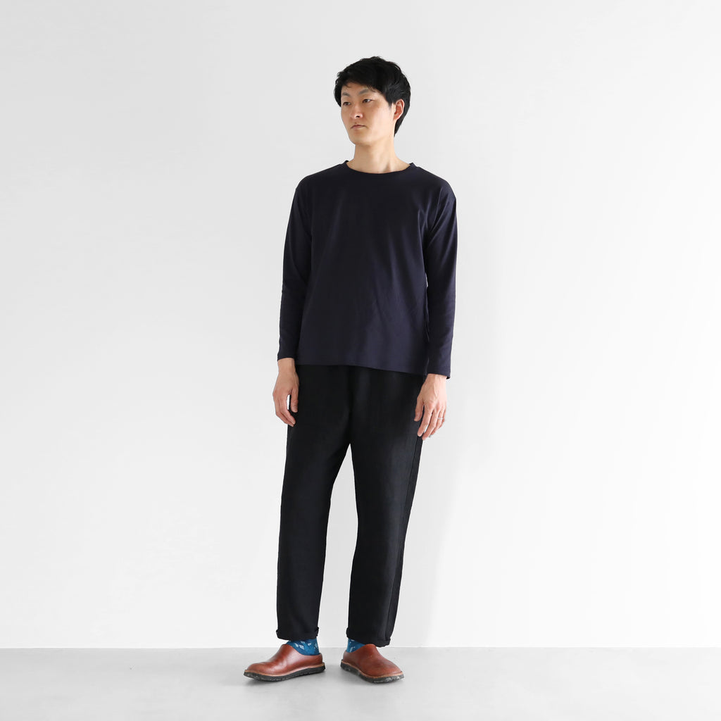 【HUIS in house】SUVIN COTTON長袖カットソー（ダークネイビー）【ユニセックス】【CS201-1004-29NVY】