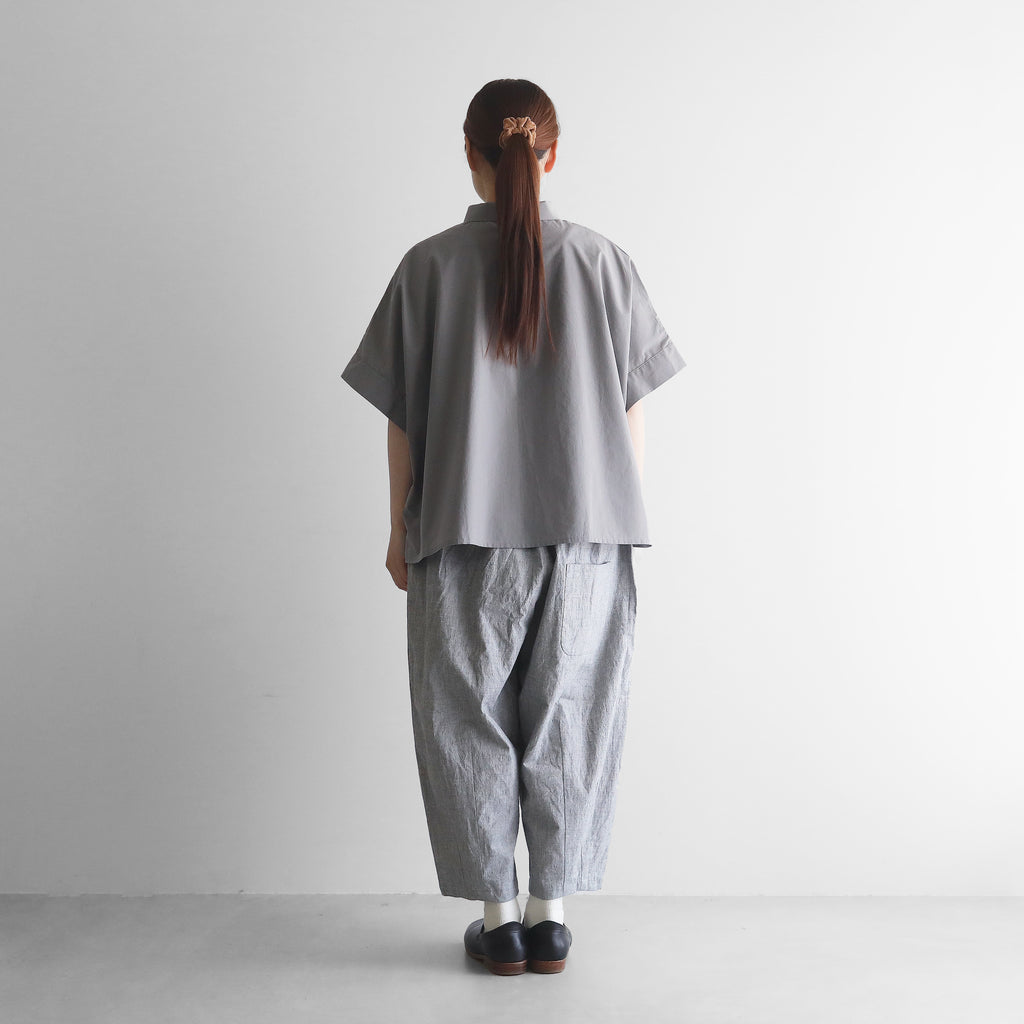 【HUIS】オーガニックコットンスクエアワイドシャツ（グレー）【ユニセックス】【024-H02-07GRY】