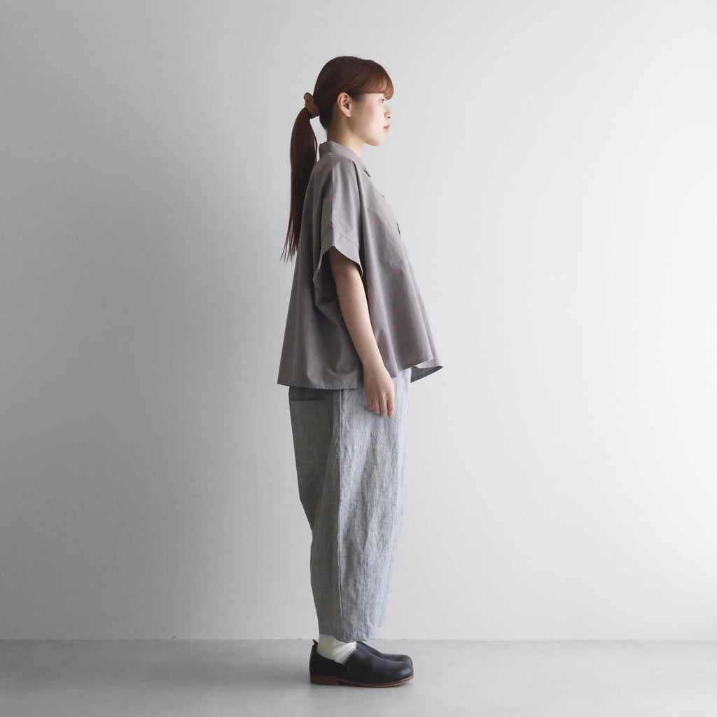 【HUIS】オーガニックコットンスクエアワイドシャツ（グレー）【ユニセックス】【024-H02-07GRY】