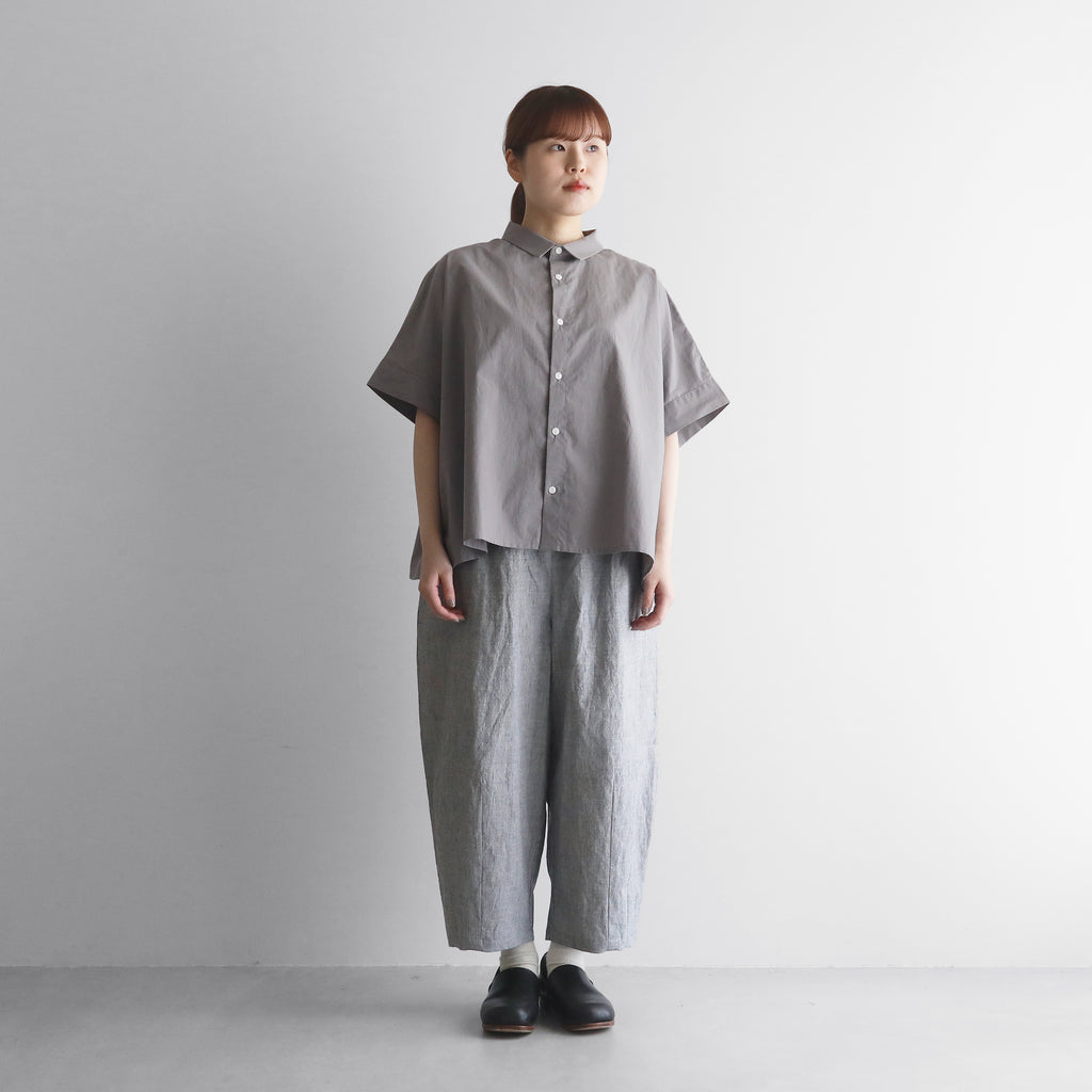 【HUIS】オーガニックコットンスクエアワイドシャツ（グレー）【ユニセックス】【024-H02-07GRY】