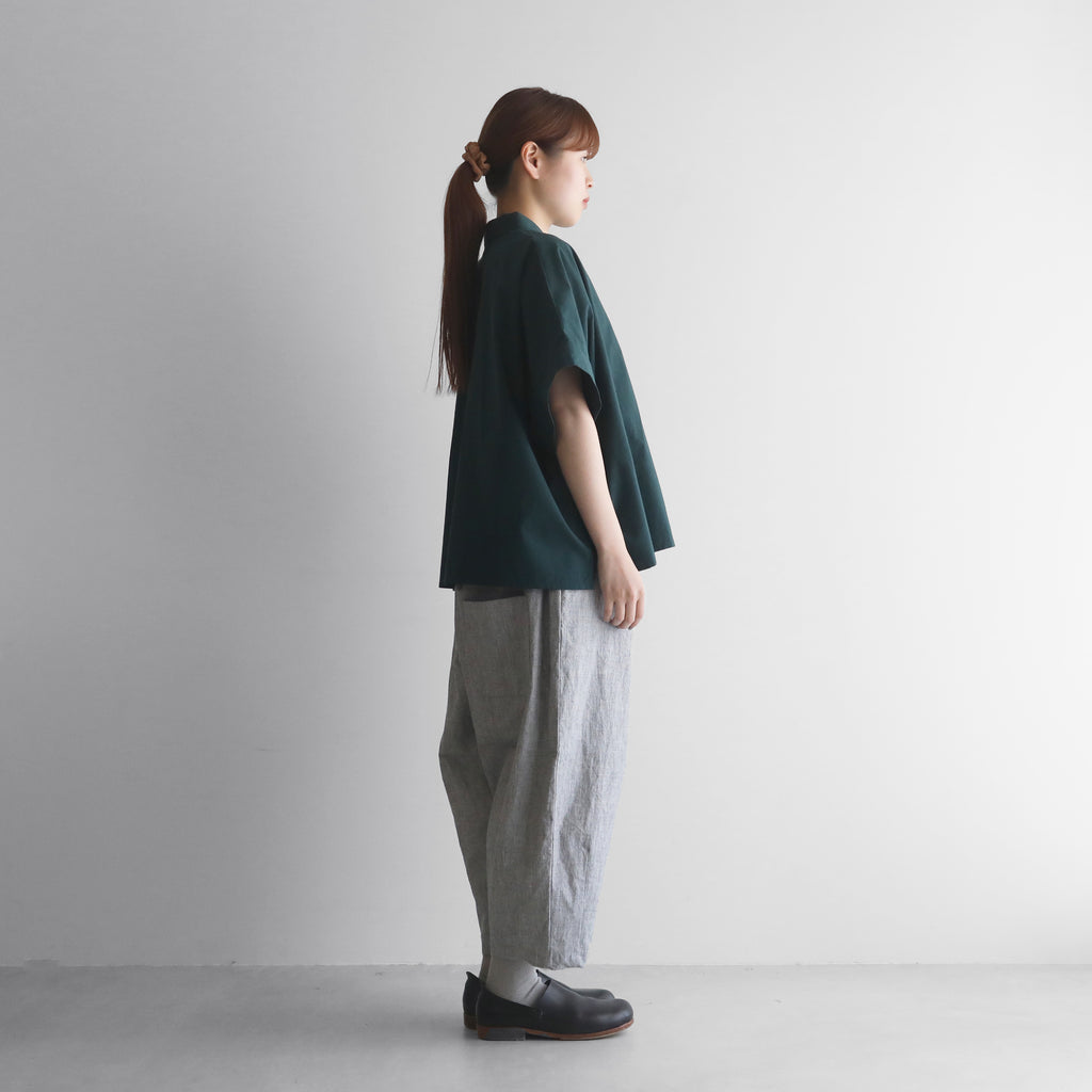 【HUIS】オーガニックコットンスクエアワイドシャツ（グリーン）【ユニセックス】【024-H02-69GRN】