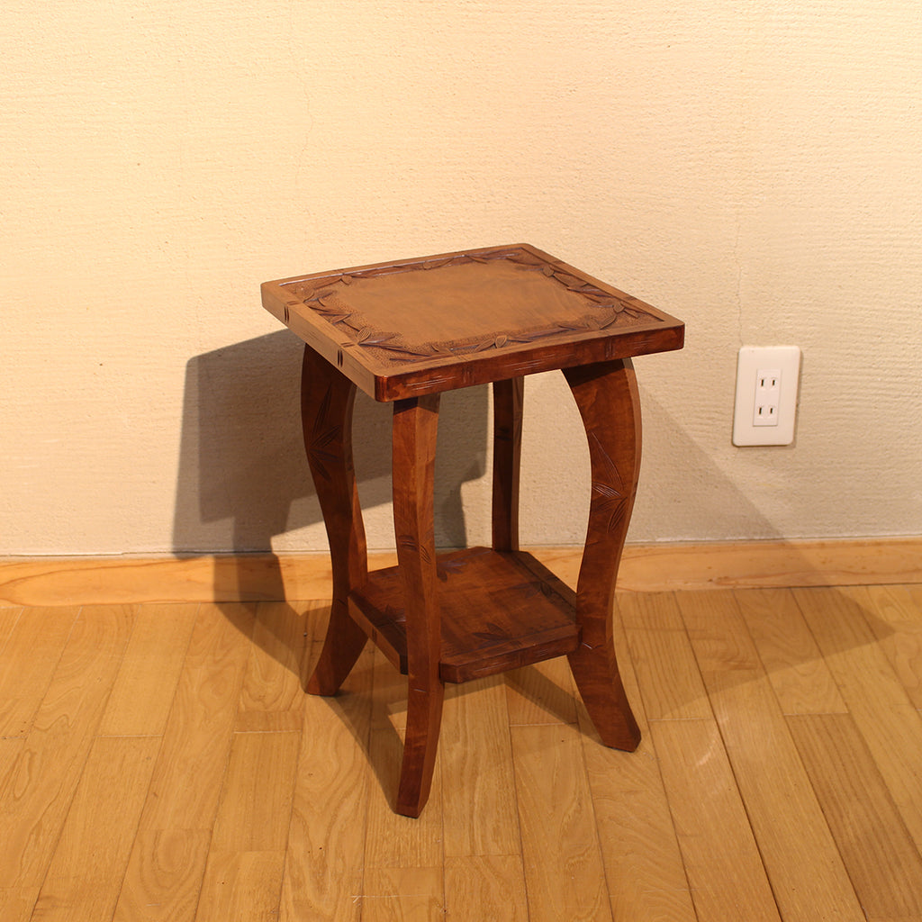 【在庫有】ヴィンテージ　花台（竹彫）