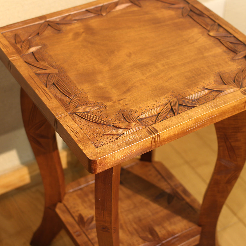 【在庫有】ヴィンテージ　花台（竹彫）