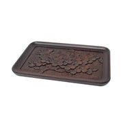 トレー 受盆 27×18㎝ 総彫 茶 | 大坂屋家具店