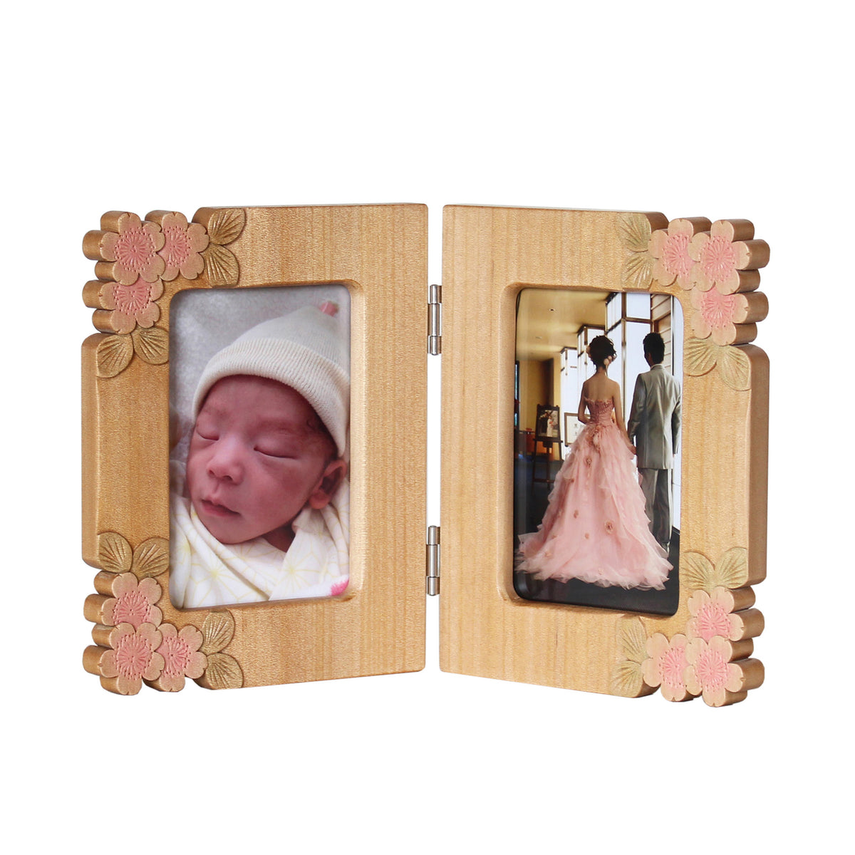 軽井沢彫）写真立て ダブル Lサイズ ポイント彫 彩色 | 大坂屋家具店