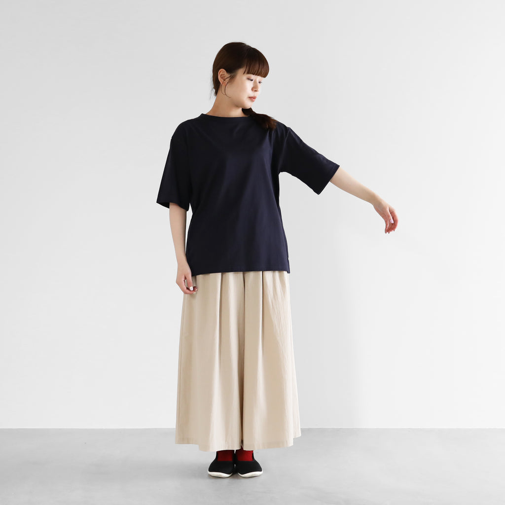 【HUIS in house】SUVIN COTTON5分袖カットソー（ダークネイビー）【ユニセックス】【CS101-1004-29NVY】