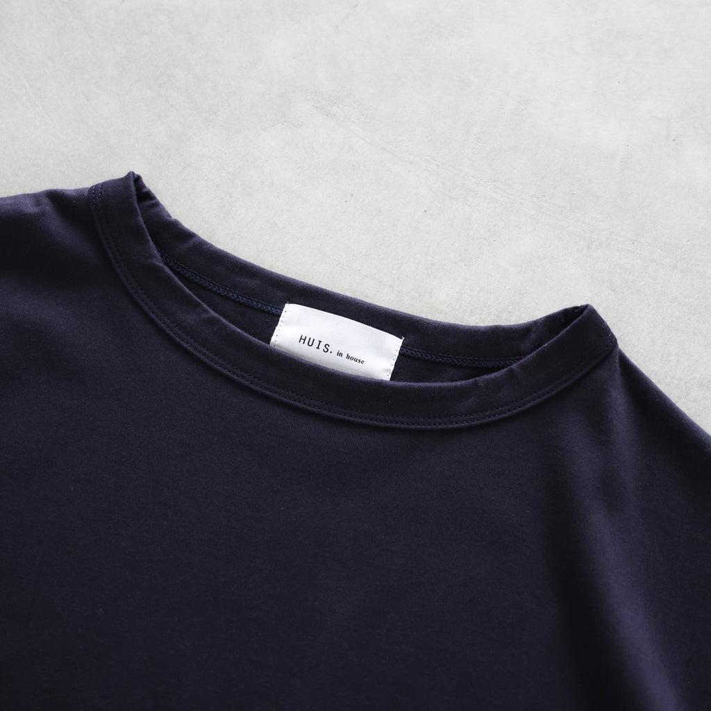 【HUIS in house】SUVIN COTTON5分袖カットソー（ダークネイビー）【ユニセックス】【CS101-1004-29NVY】