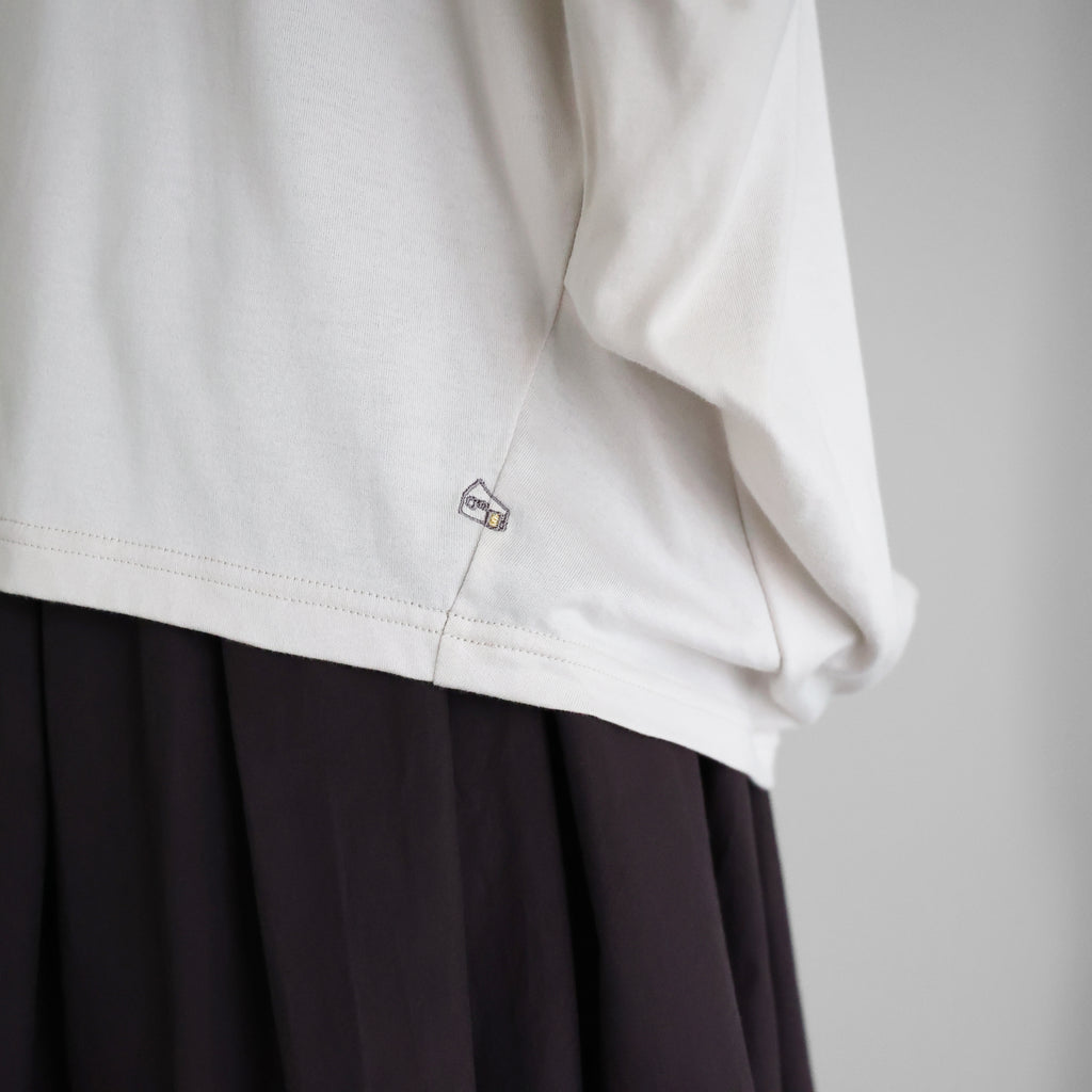 【HUIS in house】SUVIN COTTON長袖コクーンカットソー（グレージュ）【レディス】【CS202-1004-04IGY】