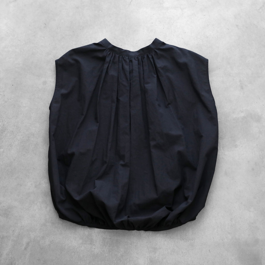 【HUIS】ゆるふわコットンフレンチスリーブコクーンブラウス（ブラック）【レディス】【U107-0001-09BLK】