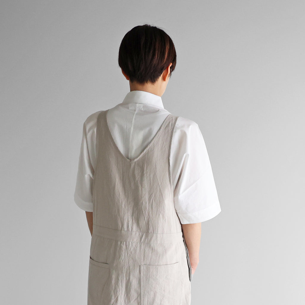 【HUIS】やわらかシーチングコットンオーバーオール （グレージュ）【ユニセックス】【509-0226-04GBE】