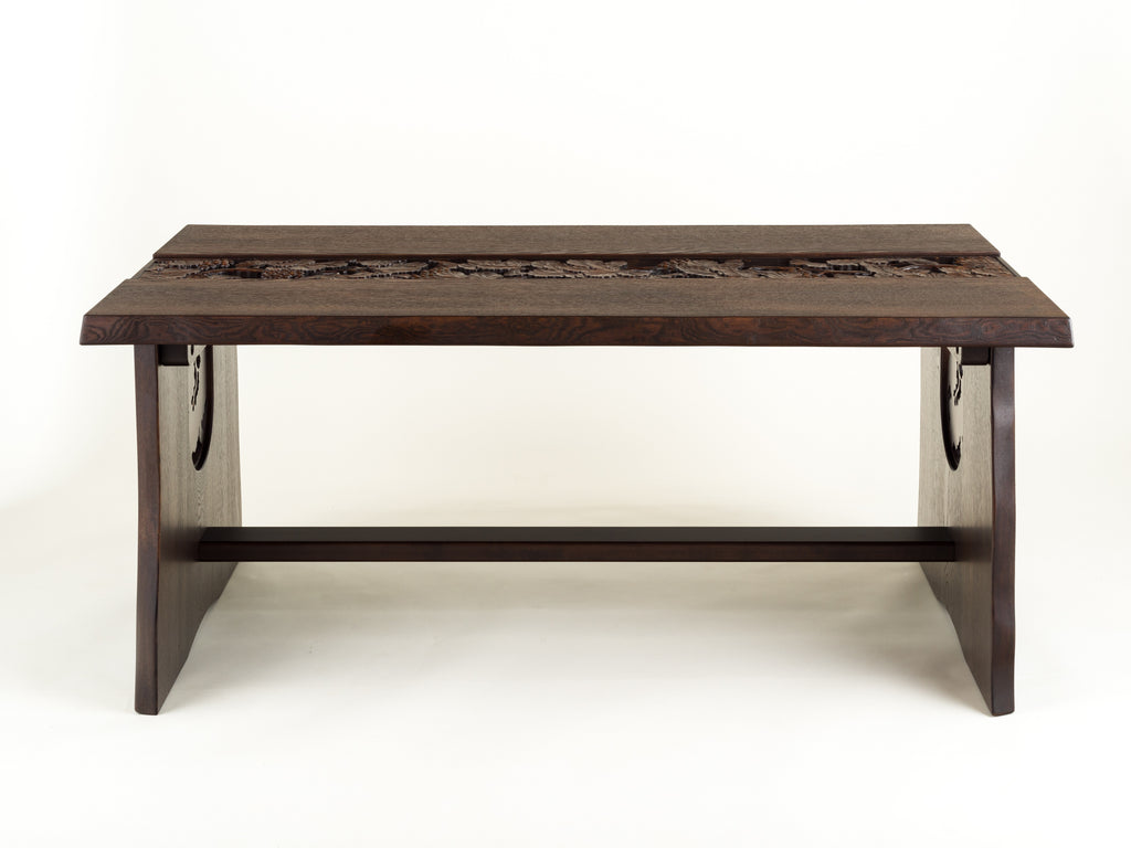 自然木テーブル・透かし彫　タモ