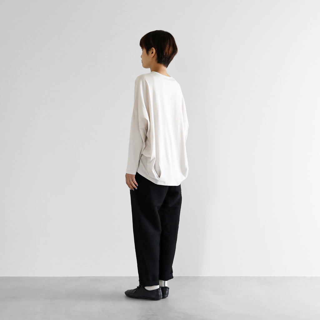 【HUIS in house】SUVIN COTTON長袖コクーンカットソー（グレージュ）【レディス】【CS202-1004-04IGY】