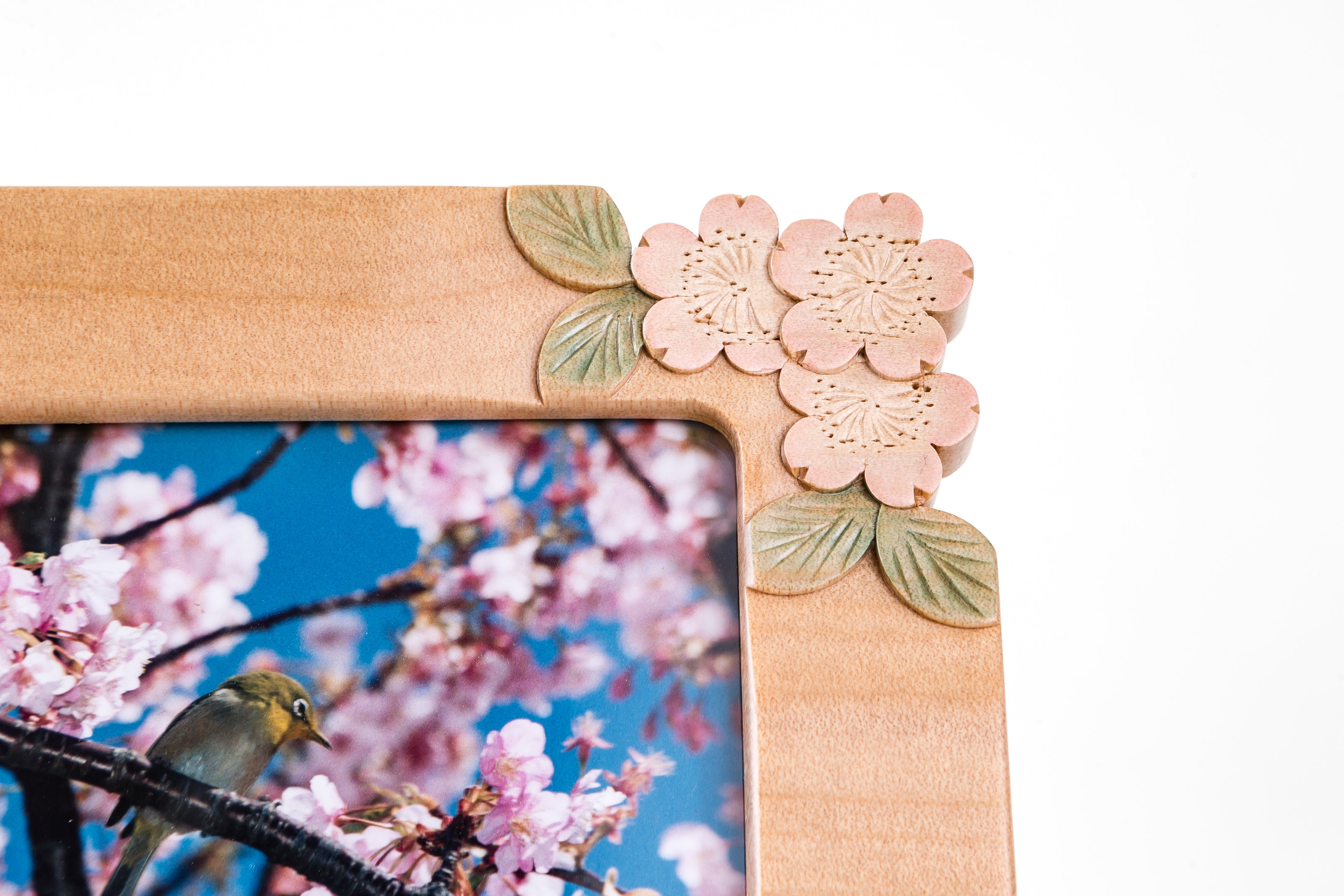 軽井沢彫写真立て Lサイズ ポイント彫 彩色 | 大坂屋家具店