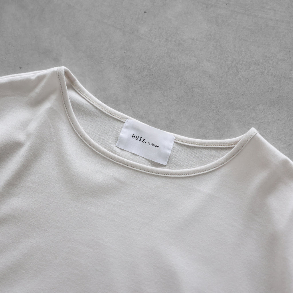 【HUIS in house】SUVIN COTTON長袖コクーンカットソー（グレージュ）【レディス】【CS202-1004-04IGY】