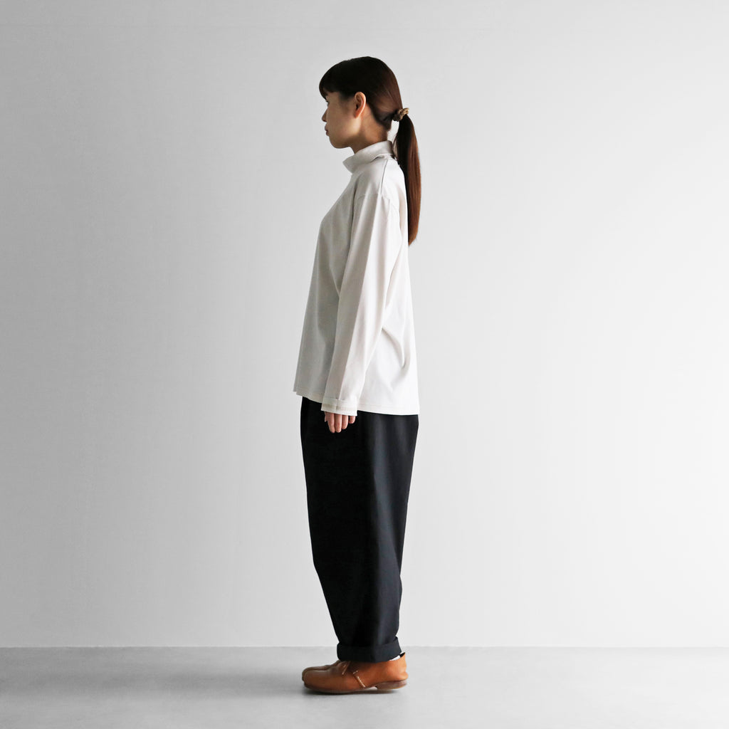 【HUIS in house】SUVIN COTTON長袖ゆるタートルネックカットソー（グレージュ）【ユニセックス】【CS204-1004-04IGY】