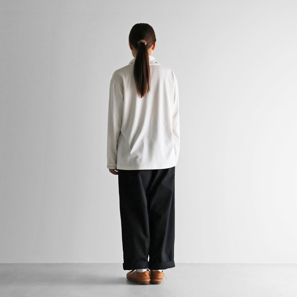【HUIS in house】SUVIN COTTON長袖ゆるタートルネックカットソー（グレージュ）【ユニセックス】【CS204-1004-04IGY】