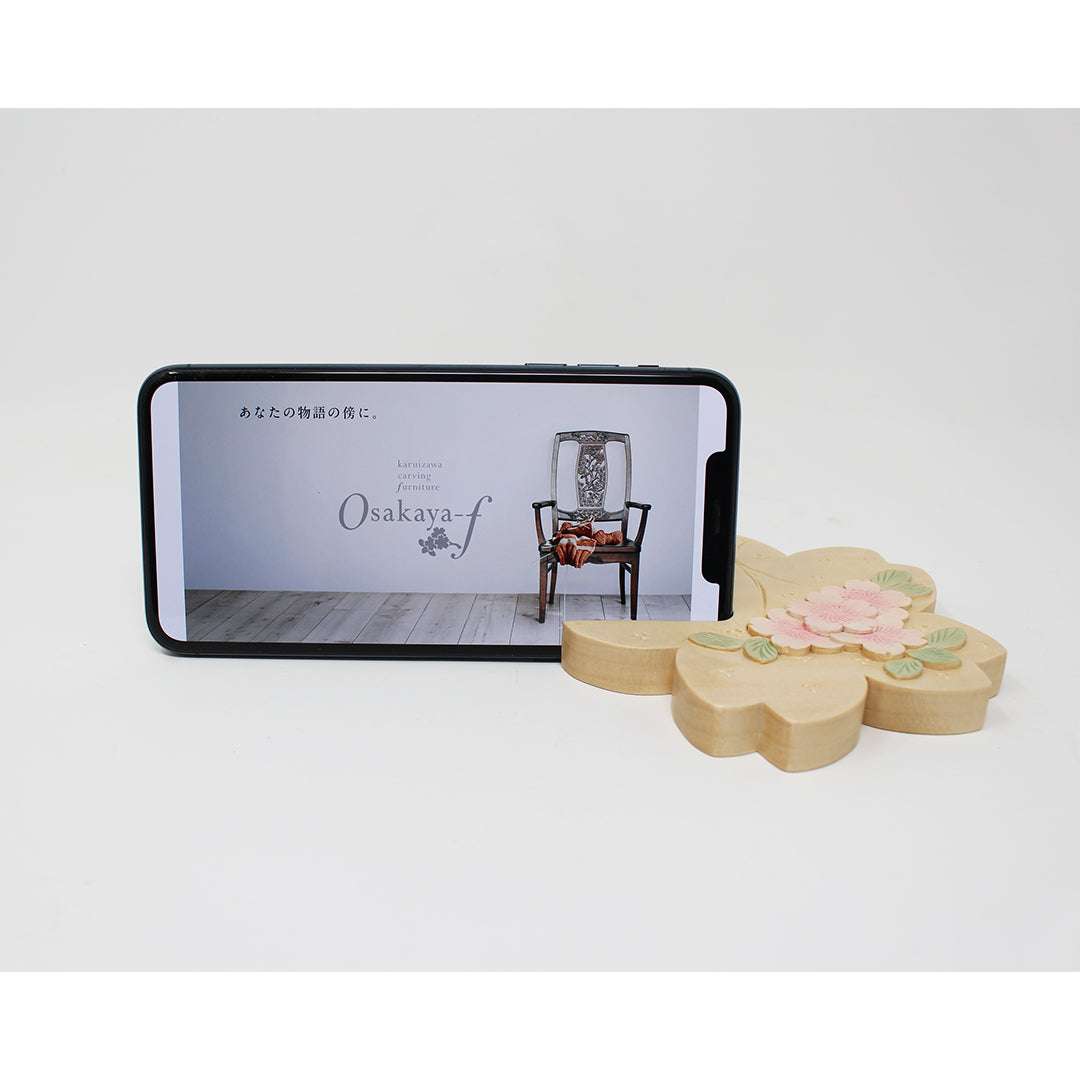 スマホスタンド 桜型 彩色 | 大坂屋家具店