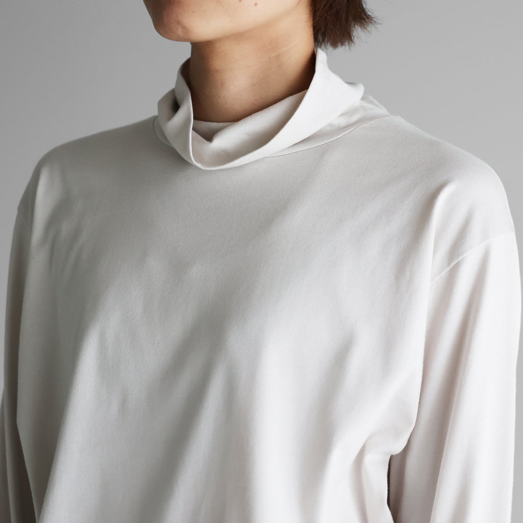 【HUIS in house】SUVIN COTTON長袖ゆるタートルネックカットソー（グレージュ）【ユニセックス】【CS204-1004-04IGY】