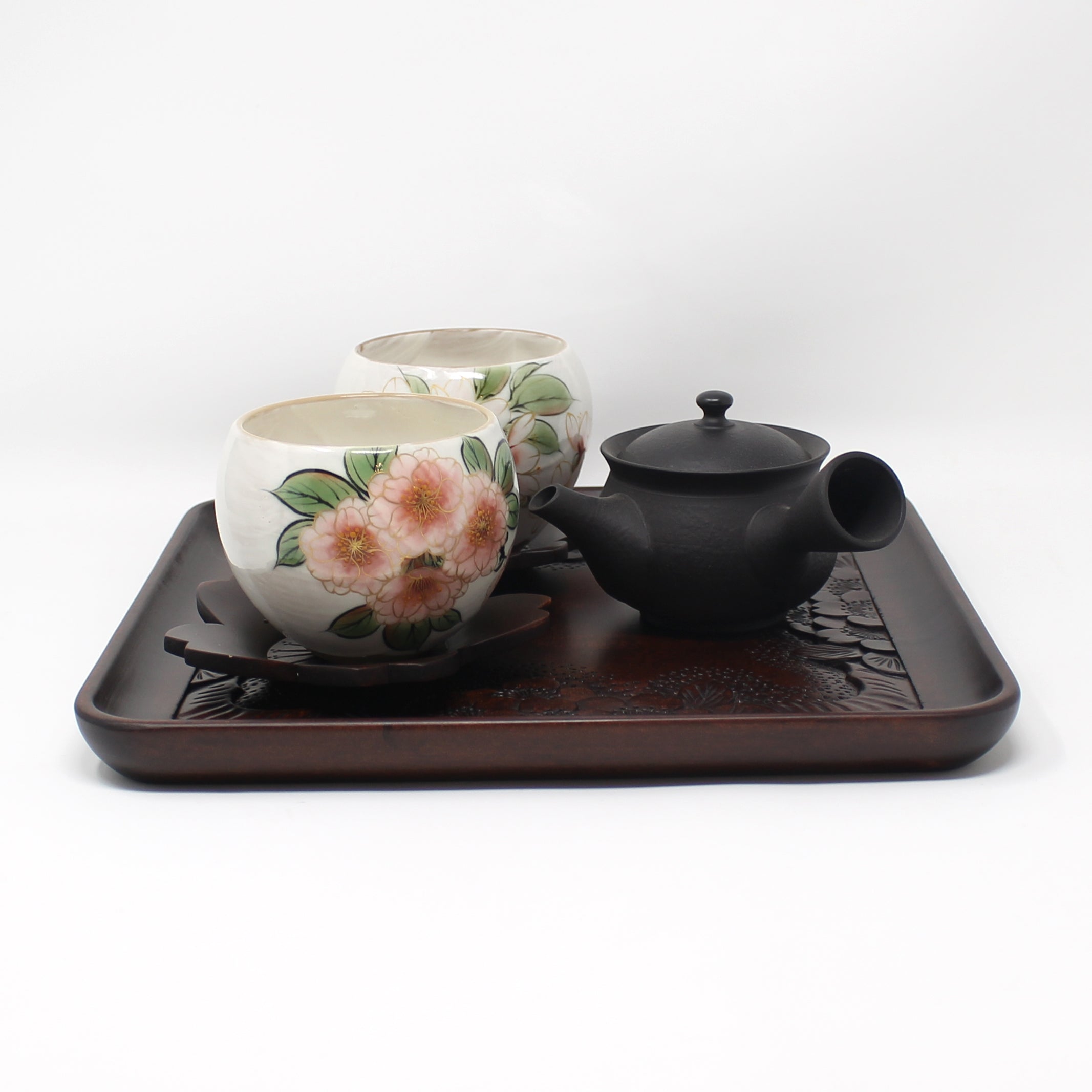 軽井沢彫）盆 角27㎝ 縁彫 | 大坂屋家具店