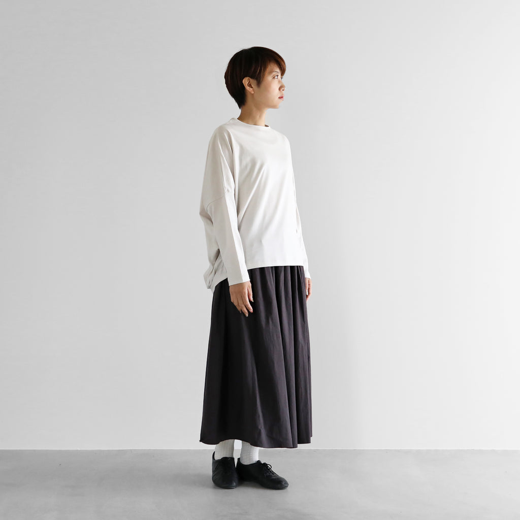 【HUIS in house】SUVIN COTTON長袖コクーンカットソー（グレージュ）【レディス】【CS202-1004-04IGY】