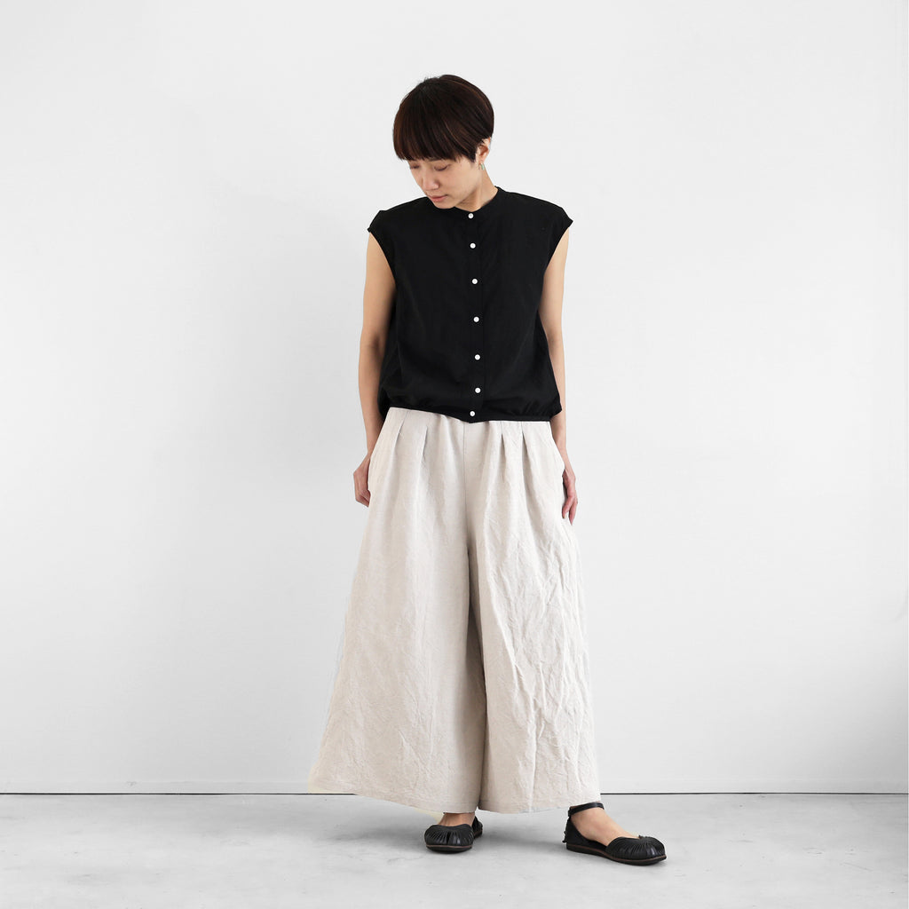 【HUIS】ゆるふわコットンフレンチスリーブコクーンブラウス（ブラック）【レディス】【U107-0001-09BLK】