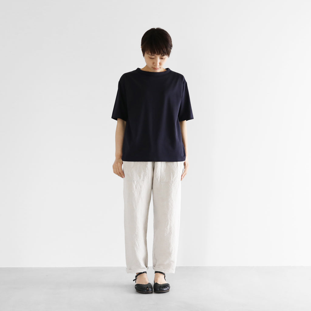 【HUIS in house】SUVIN COTTON5分袖カットソー（ダークネイビー）【ユニセックス】【CS101-1004-29NVY】
