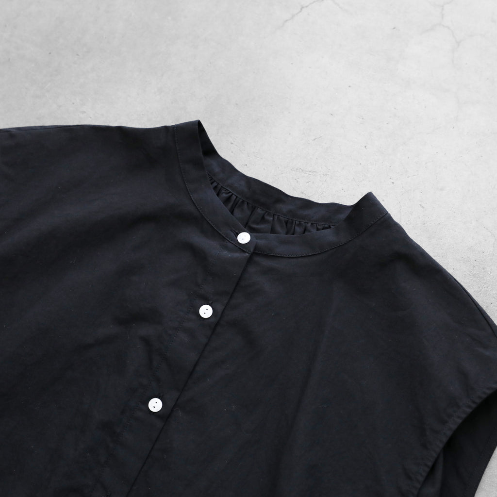 【HUIS】ゆるふわコットンフレンチスリーブコクーンブラウス（ブラック）【レディス】【U107-0001-09BLK】