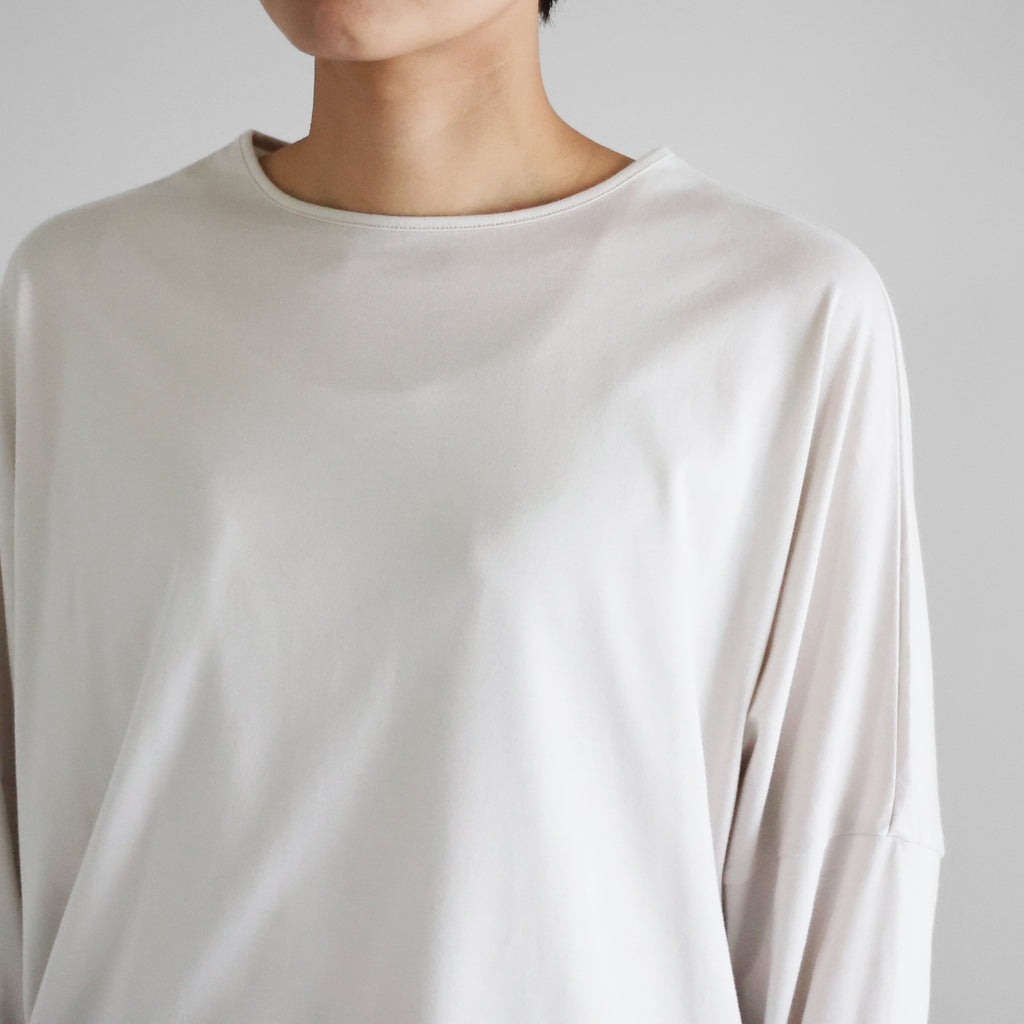 【HUIS in house】SUVIN COTTON長袖コクーンカットソー（グレージュ）【レディス】【CS202-1004-04IGY】