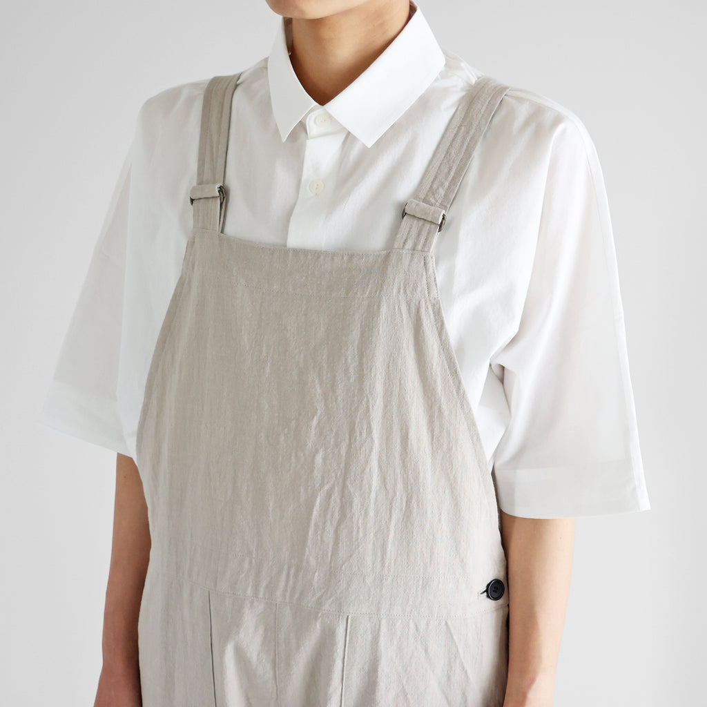 【HUIS】やわらかシーチングコットンオーバーオール （グレージュ）【ユニセックス】【509-0226-04GBE】