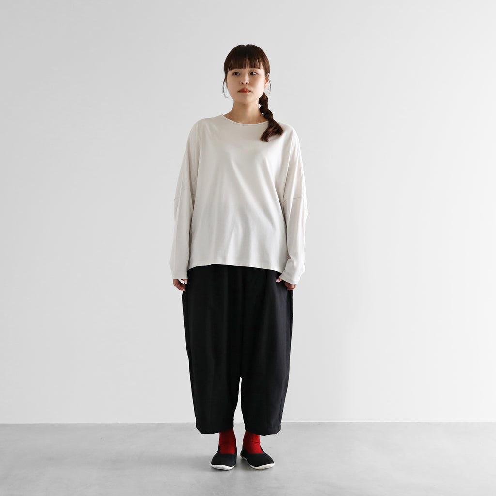 【HUIS in house】SUVIN COTTON長袖コクーンカットソー（グレージュ）【レディス】【CS202-1004-04IGY】