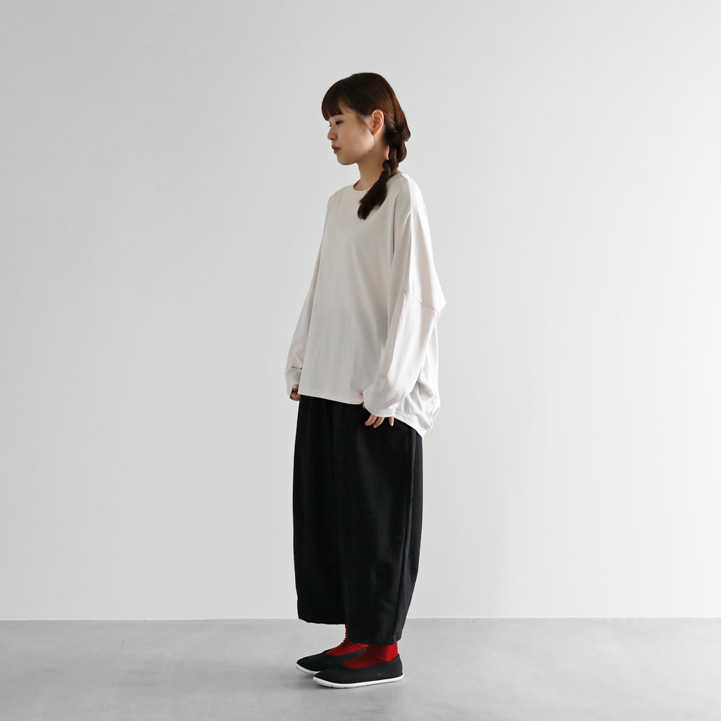 【HUIS in house】SUVIN COTTON長袖コクーンカットソー（グレージュ）【レディス】【CS202-1004-04IGY】