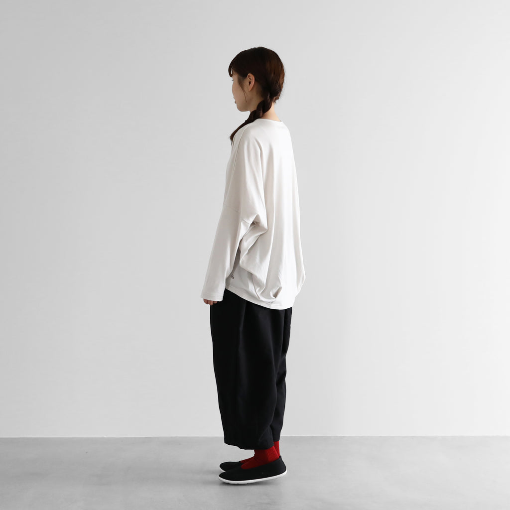 【HUIS in house】SUVIN COTTON長袖コクーンカットソー（グレージュ）【レディス】【CS202-1004-04IGY】