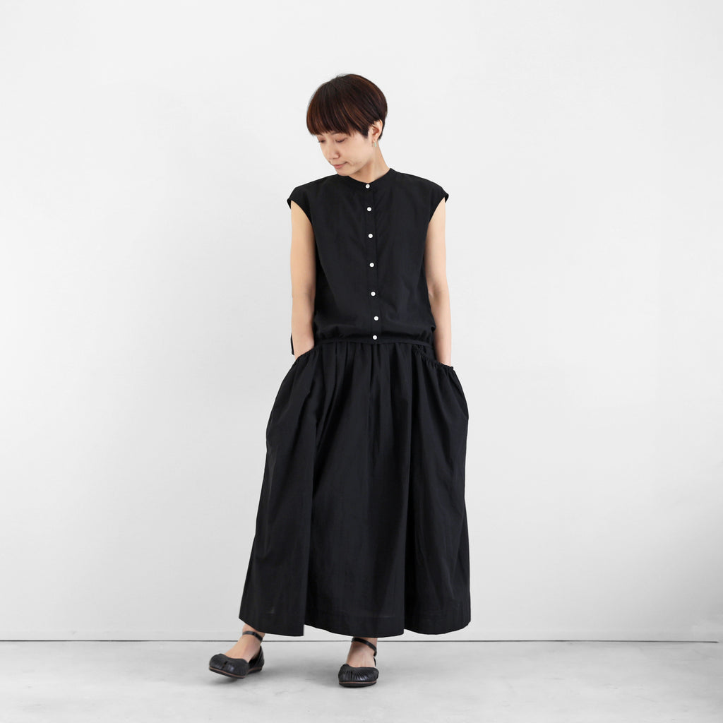 【HUIS】ゆるふわコットンフレンチスリーブコクーンブラウス（ブラック）【レディス】【U107-0001-09BLK】