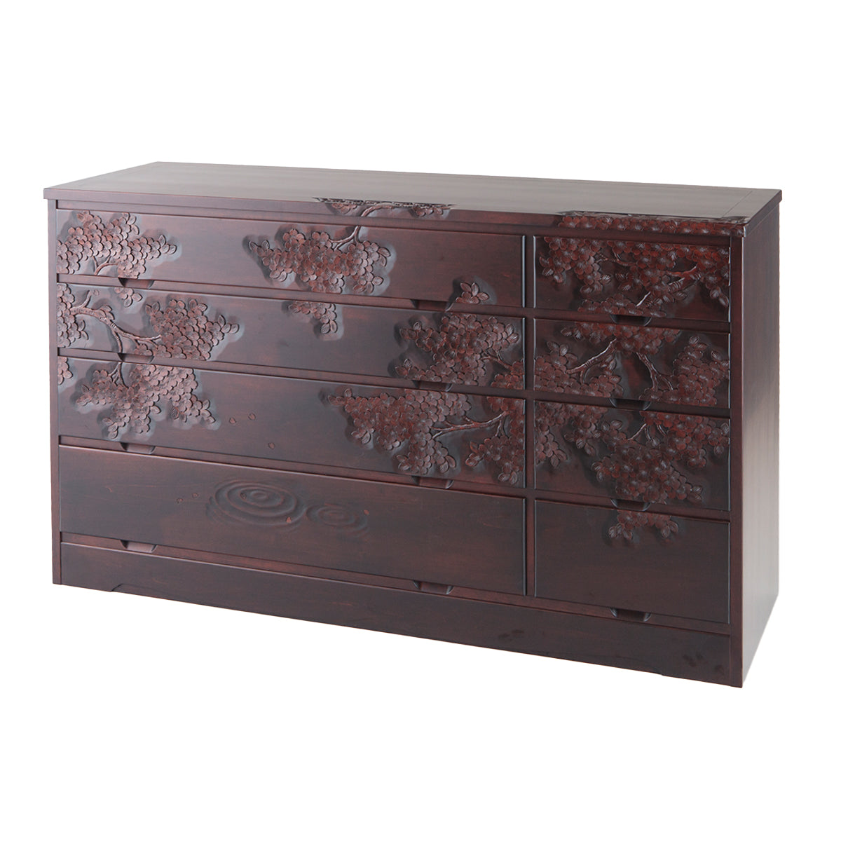 アンティーク軽井沢彫り　箪笥　収納　家具　3段 楽天市場】伝統工芸 軽井沢彫り 桜彫刻 5段 チェスト 細密 木彫刻 無垢