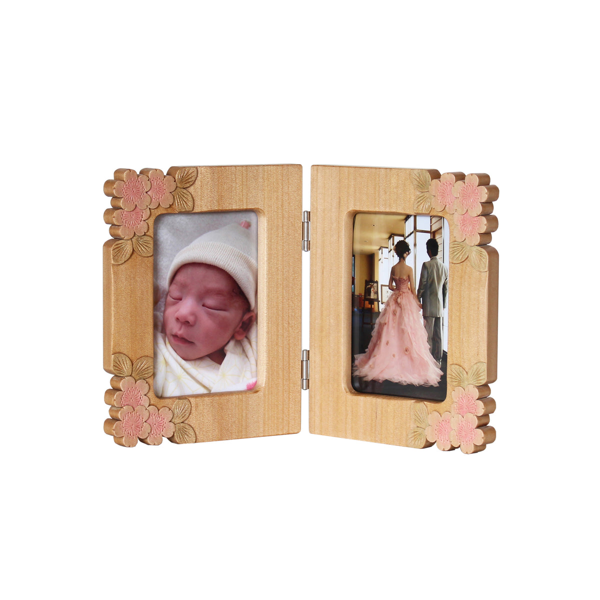 軽井沢彫）写真立て ダブル Lサイズ ポイント彫 彩色 | 大坂屋家具店